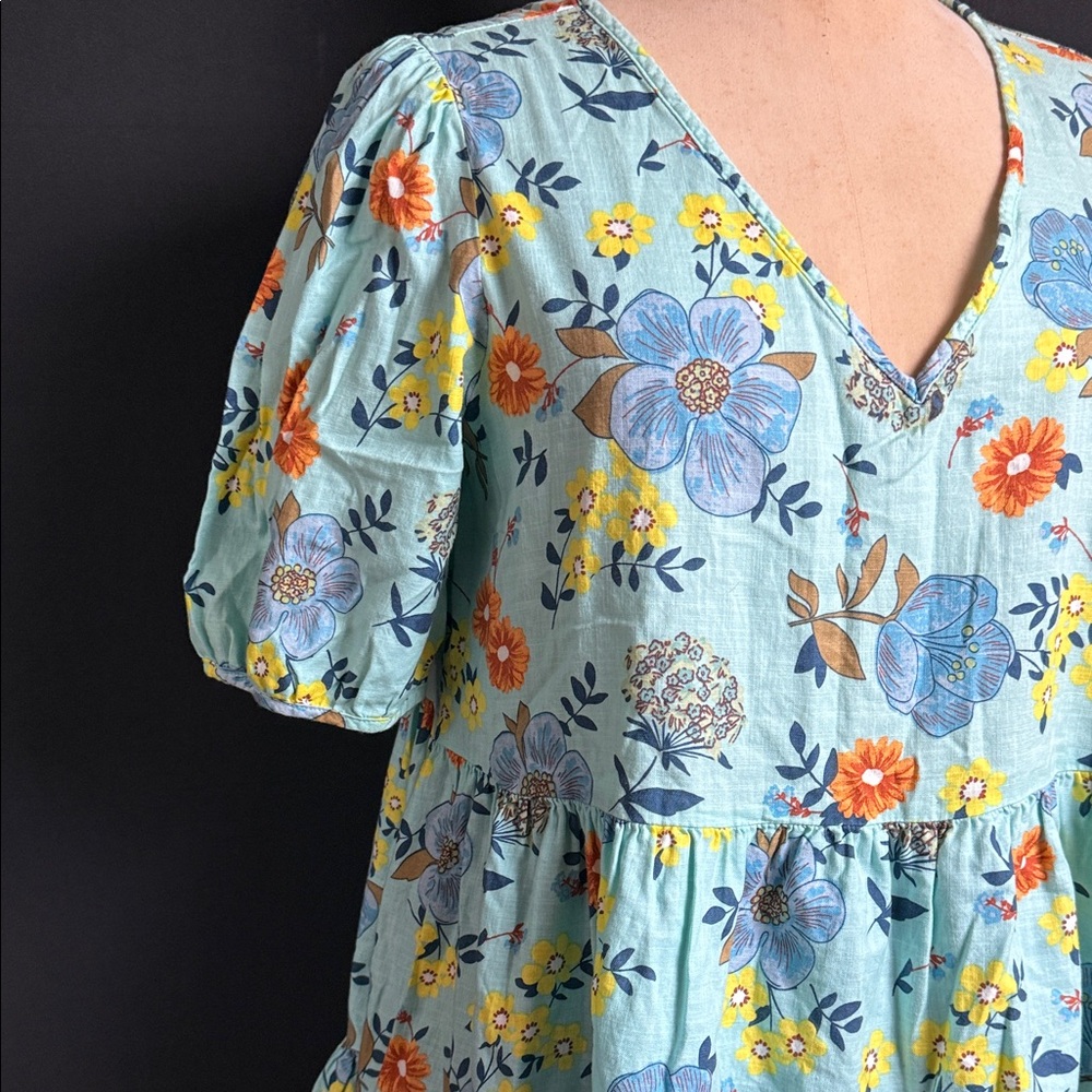 a.n.a Floral Dress - Blue, Orange, Yellow - Picture 2 of 7
